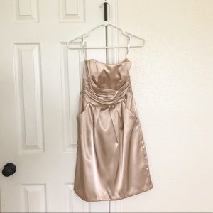 Gold bridesmaid dress strapless